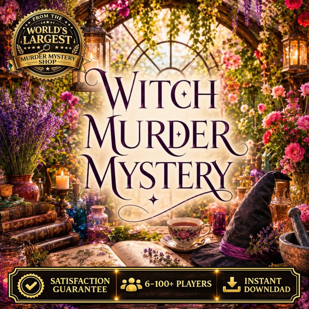 Family Friendly Witch Murder Mystery Party Game for Teens & Adults