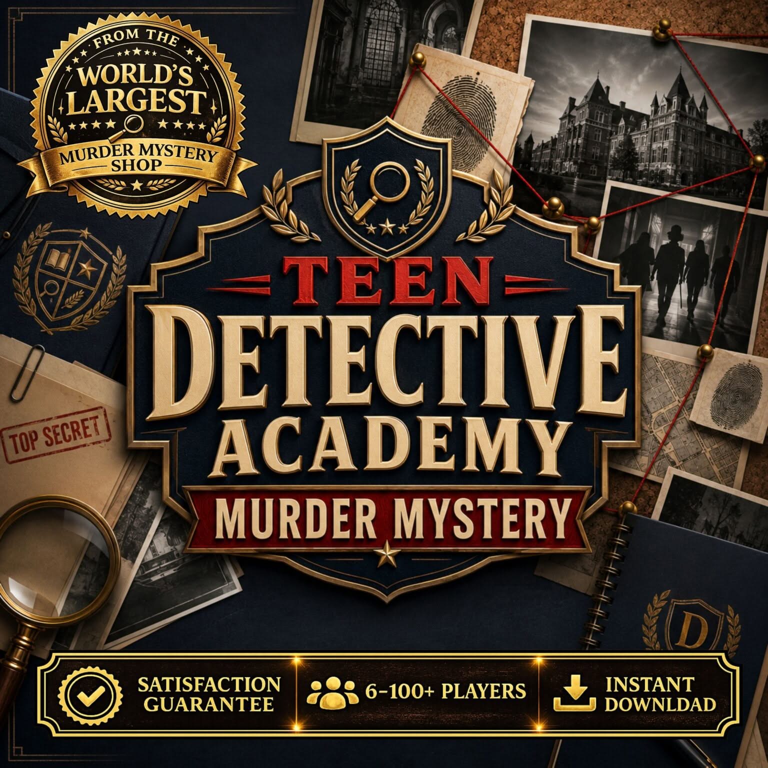 Detective Academy Murder Mystery Party Game for Teens & Tweens