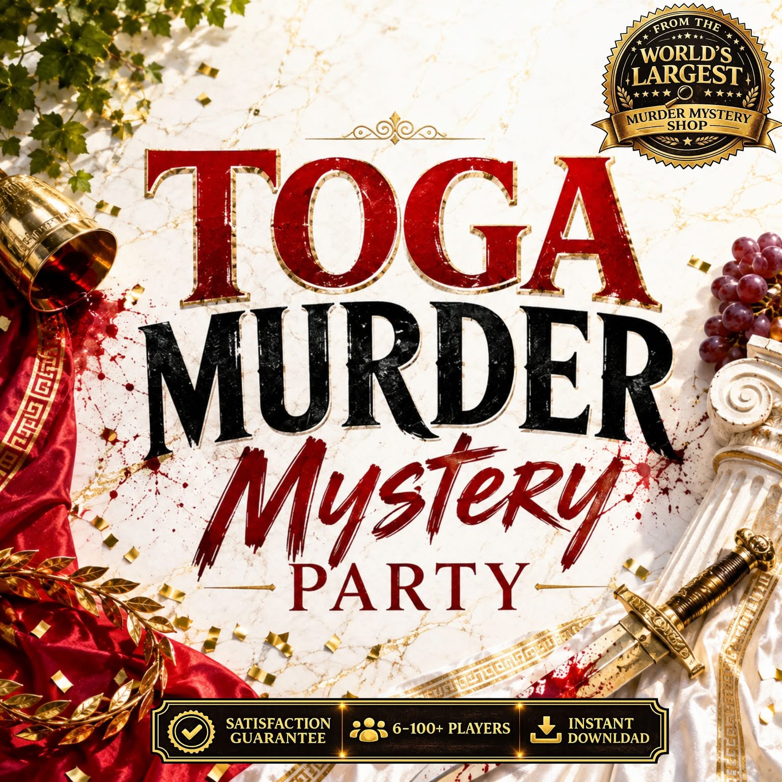 Toga Party Murder Mystery Game for 6 to 100+ Players