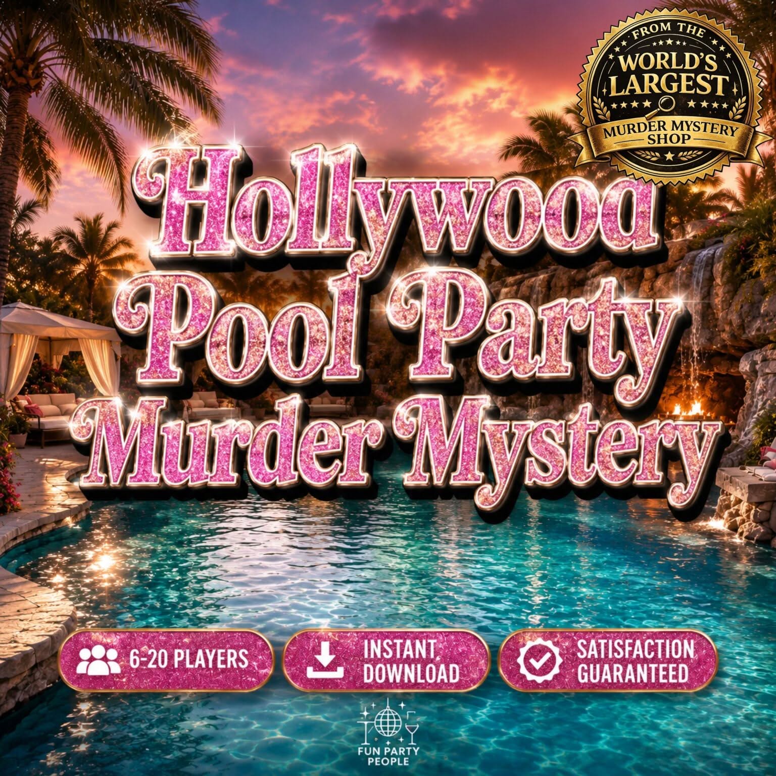 Hollywood Pool Party Murder Mystery Party Game