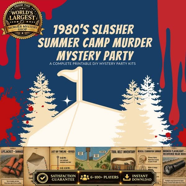 1980s Slasher Murder Mystery Party Game | Summer Camp Murder Mystery