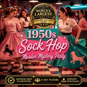 1950s Sock Hop Murder Mystery Party Game | Printable Retro Birthday Mystery