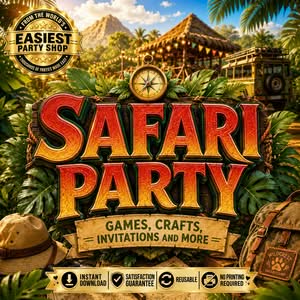 Safari Crafts for Kids and Tween Safari Party Activities Printable Party Pack