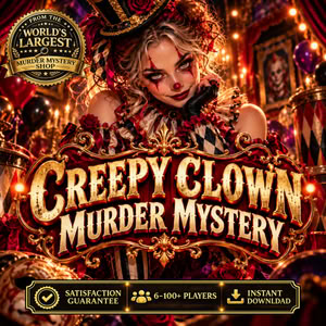 Creepy Clown Halloween Murder Mystery Game for Teens and Adults