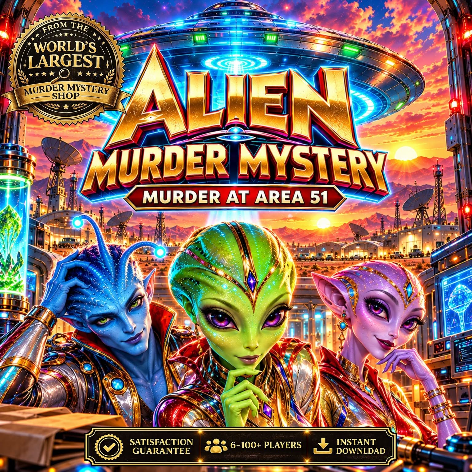 Alien Murder Mystery Party Game: Murder at Area 51