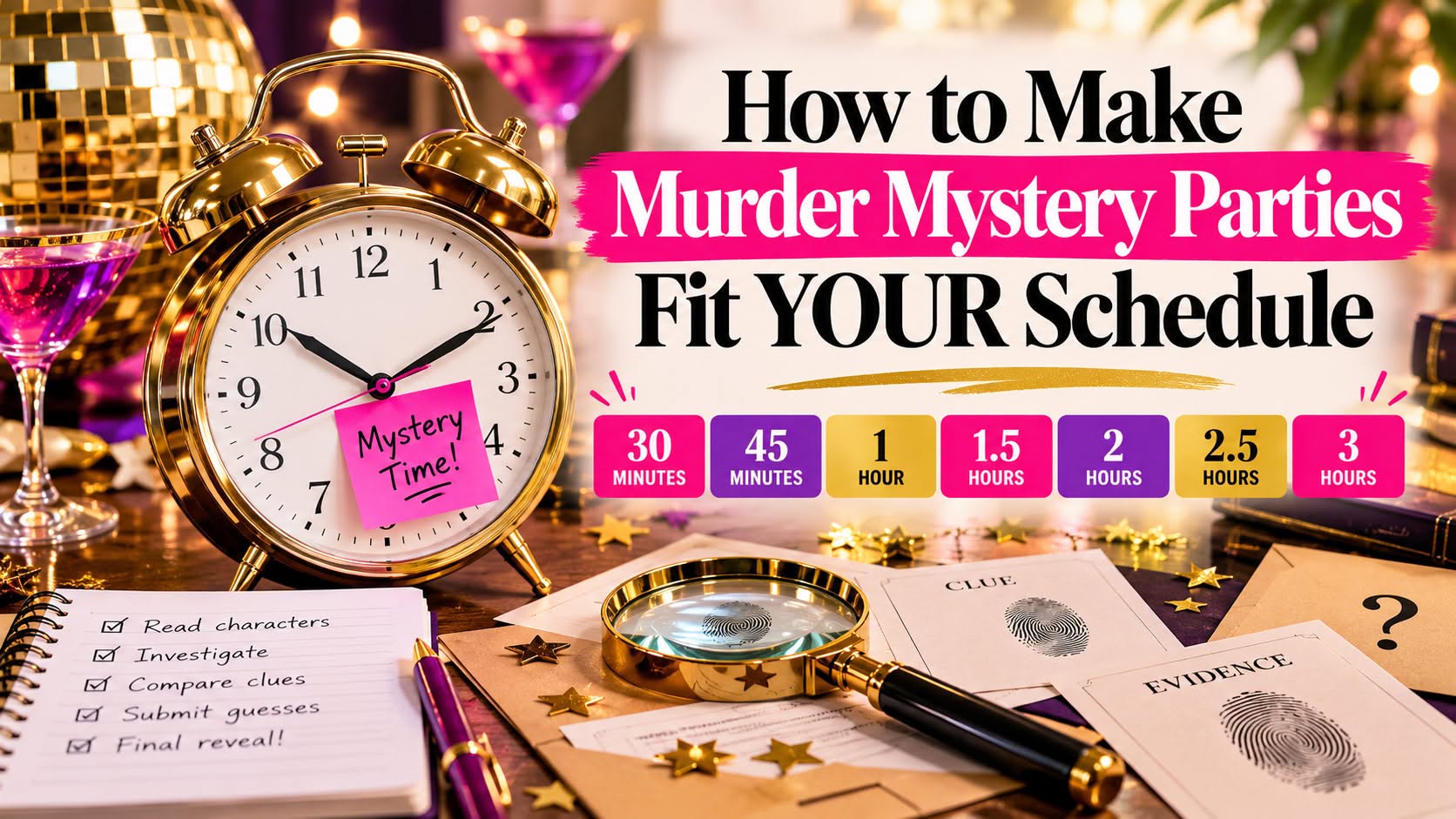 How Long Is a Murder Mystery Party? 30 Min to 3 Hours